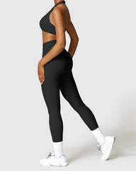 Sporty High Waist Leggings & Halter Neck Bra