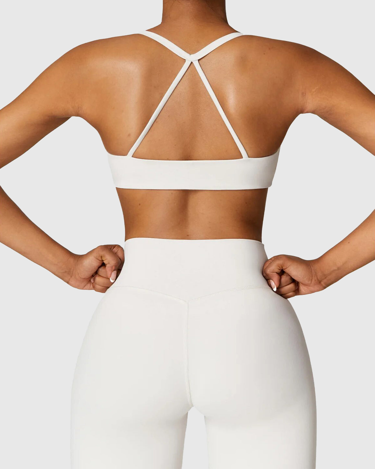 White Strappy Cross Back Bra