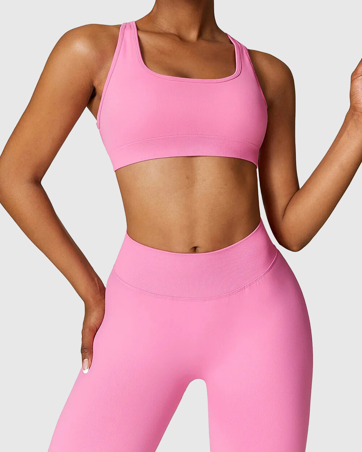 Pink Stylish Workout Bra - Gym Outfit