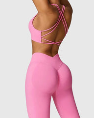 Stylish Activewear Set - Crisscross Bra