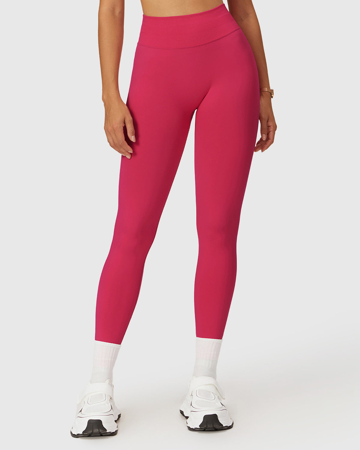 Red Seamless Elastic Waistband Leggings