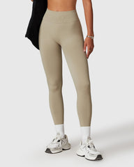 Khaki Seamless Elastic Waistband Leggings