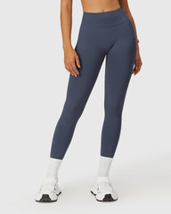 Gray Seamless Leggings Set - Elastic Waistband