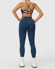 Women's Leggings with Elastic Waistband and Strappy Bra