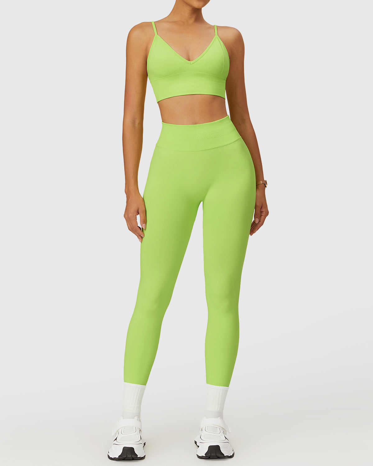 High-Waisted Leggings with Strappy Sports Bra