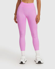 Pink Seamless Elastic Waistband Leggings