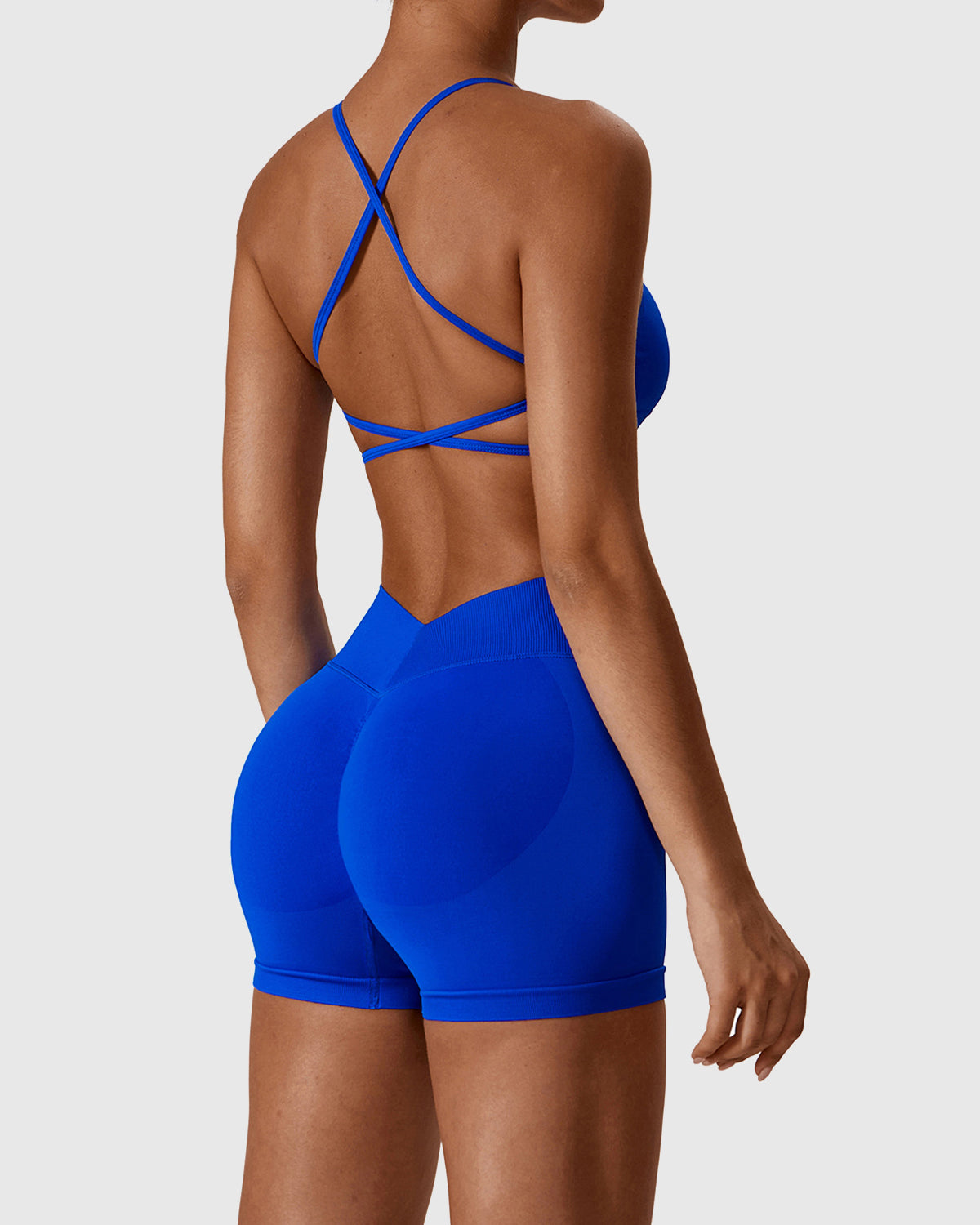 Fitness Cross Back Strappy Bra Set