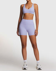 Stylish Women's Yoga Shorts in Purple
