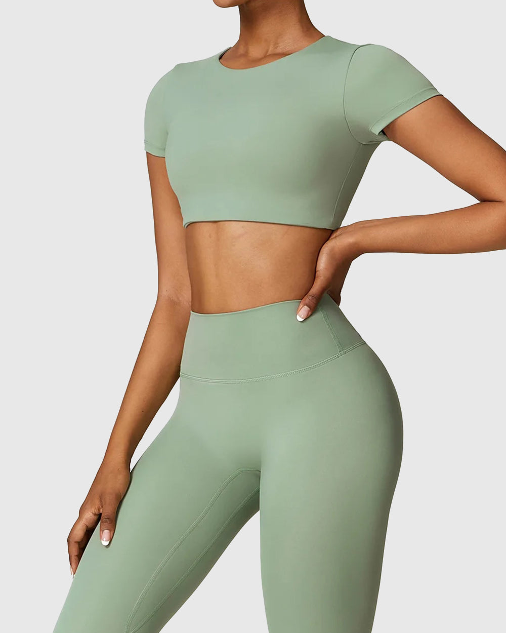 Basil Green Crop Top 