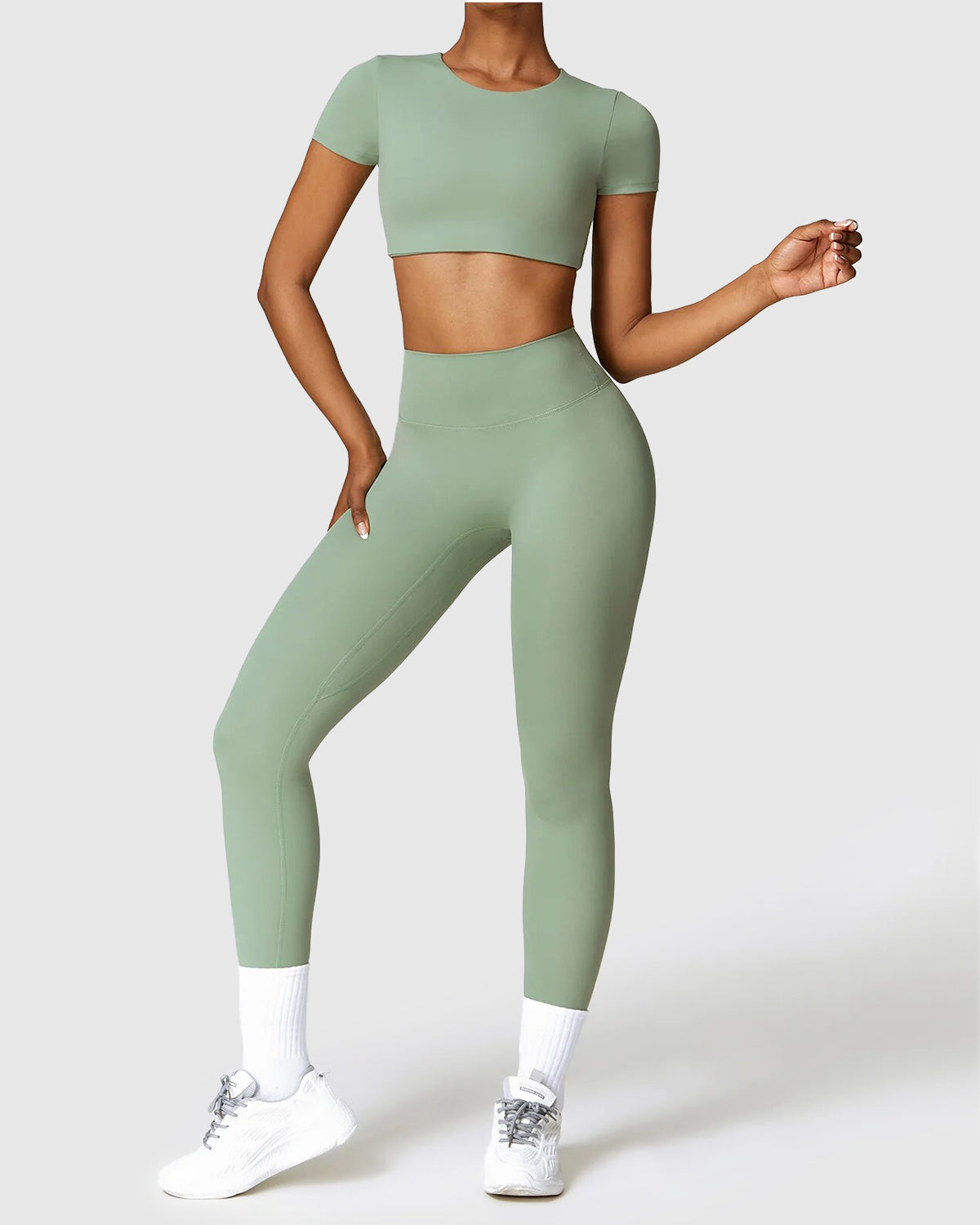 Seamless High Waist Leggings & Crop Top 