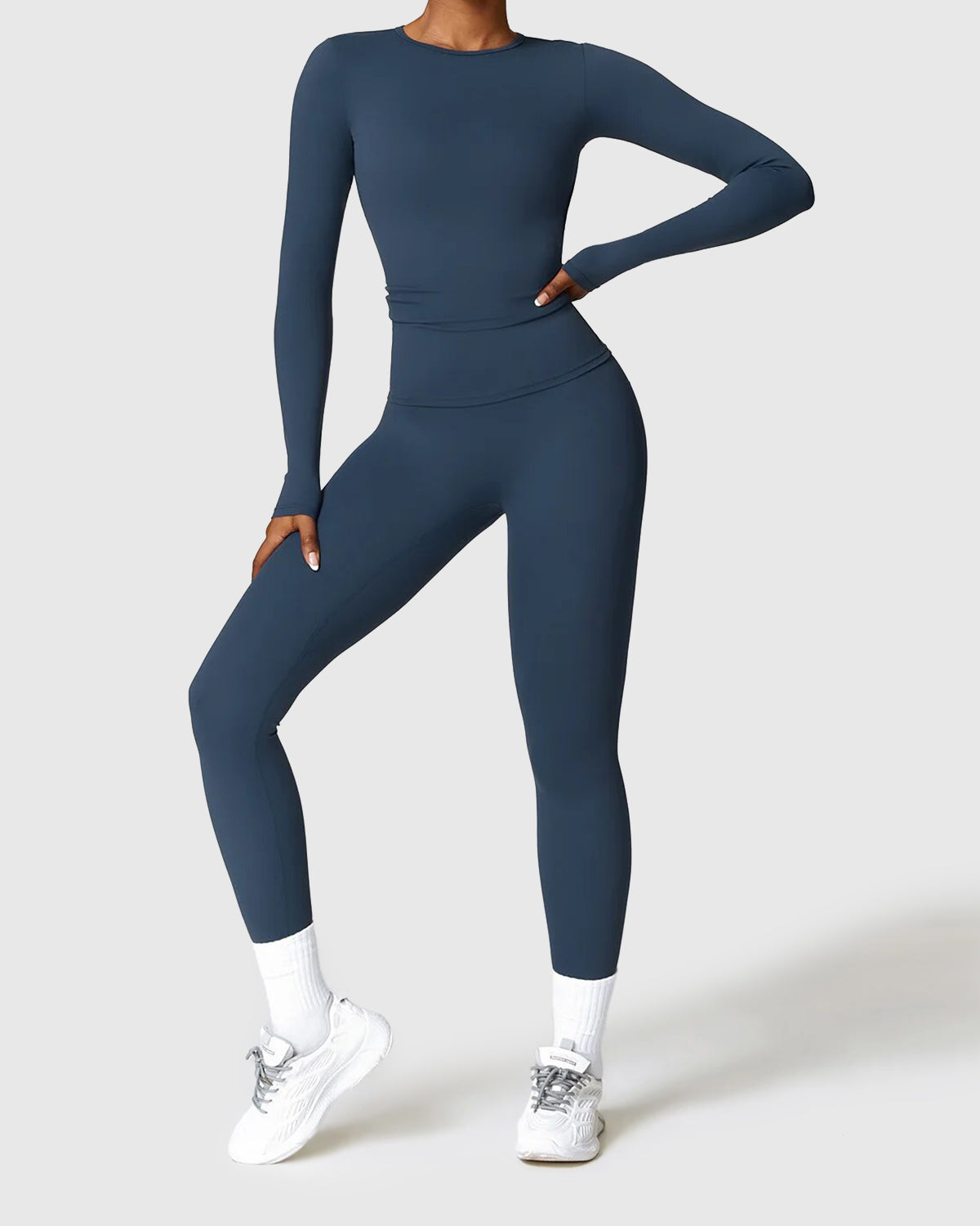 High Waist Seamless Leggings & Long Sleeve Top