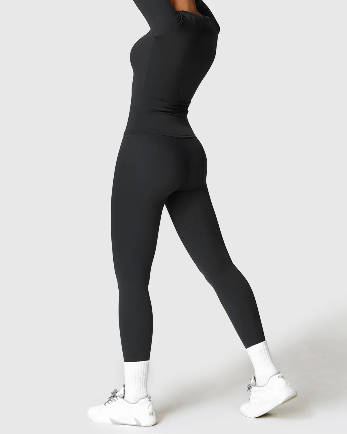 Sporty Seamless Leggings & Long Sleeve Top 