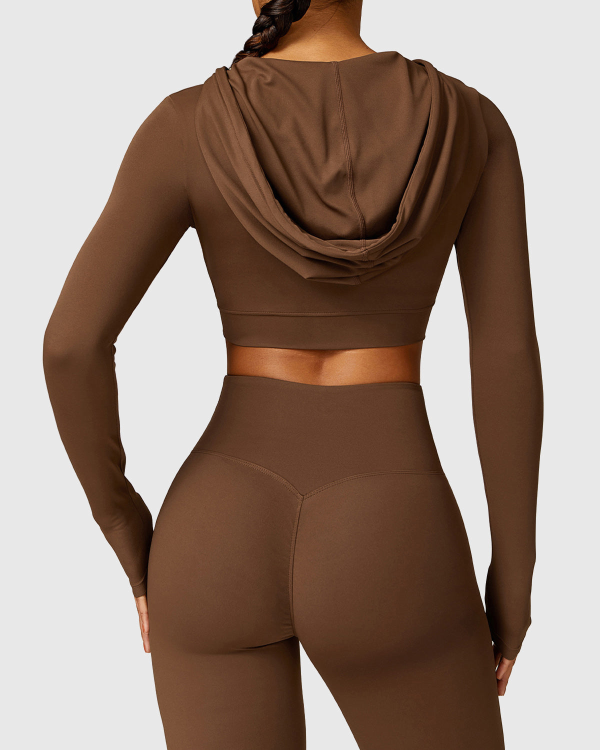 Brown Sporty Crop Top