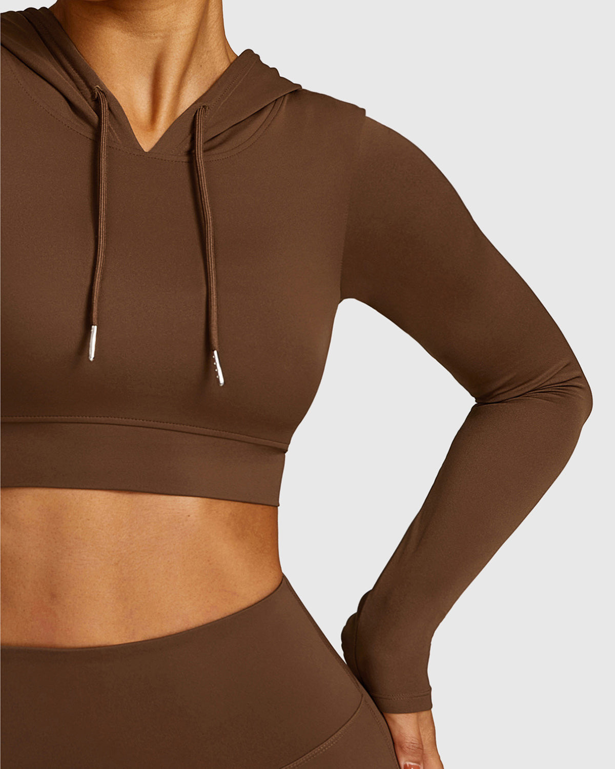 Brown Workout Crop Top