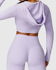 Long Sleeve Crop Top in Purple