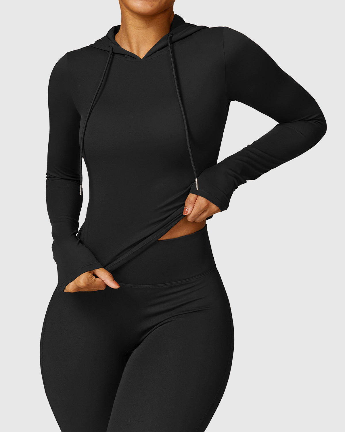 Workout Long Sleeve Top in Black