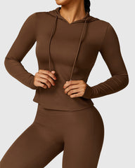 Brown Long Sleeve Gym Top