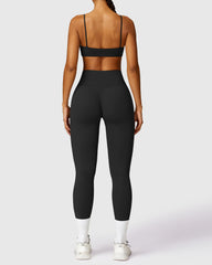 Gym Seamless Leggings & Strappy Bra