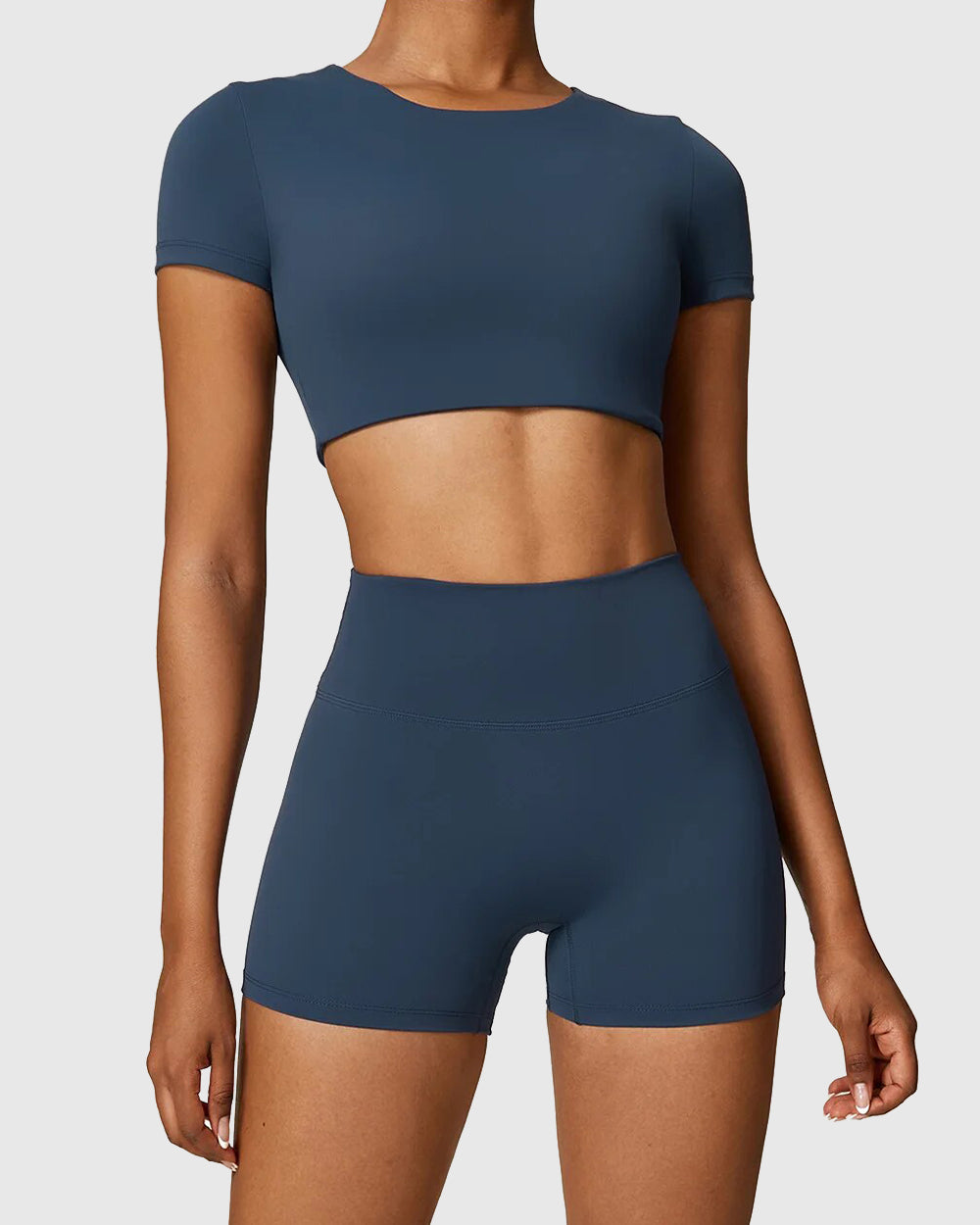 Navy Blue Workout Crop Top 