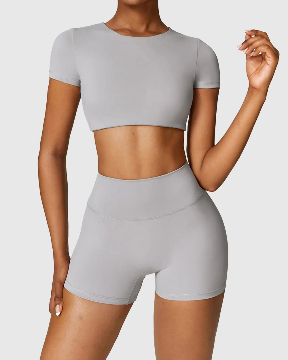 Light Grey Sporty Crop Top 