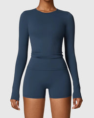 Navy Blue Long Sleeve Top