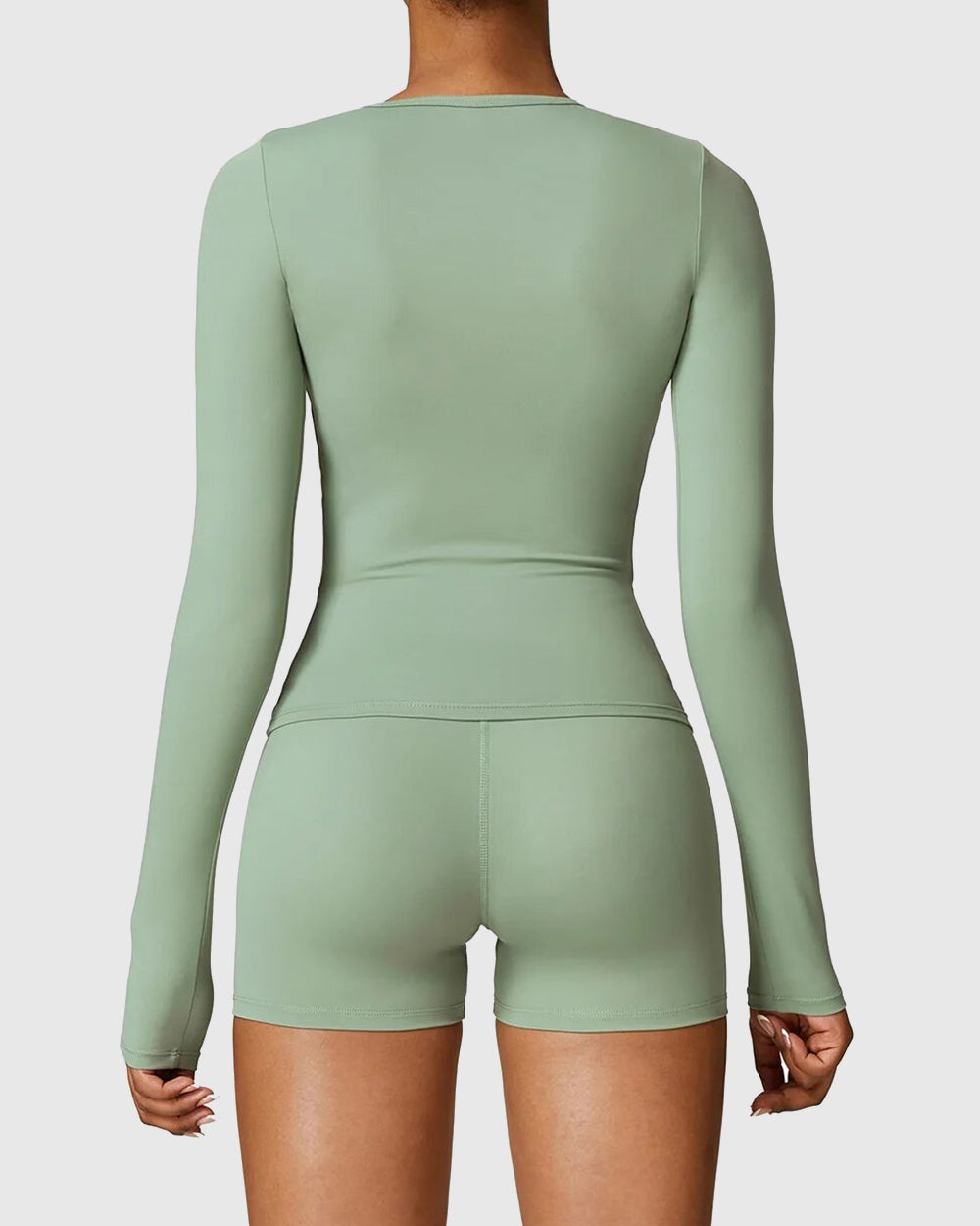 Basil Green Workout Long Sleeve Top