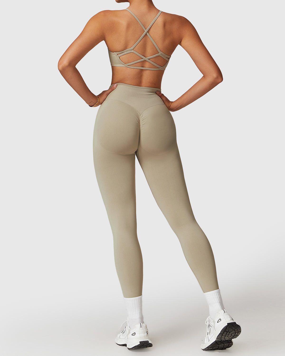 Women's Strappy Bra with High-Waisted Leggings