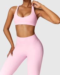 Light Pink Yoga Set in High-Quality