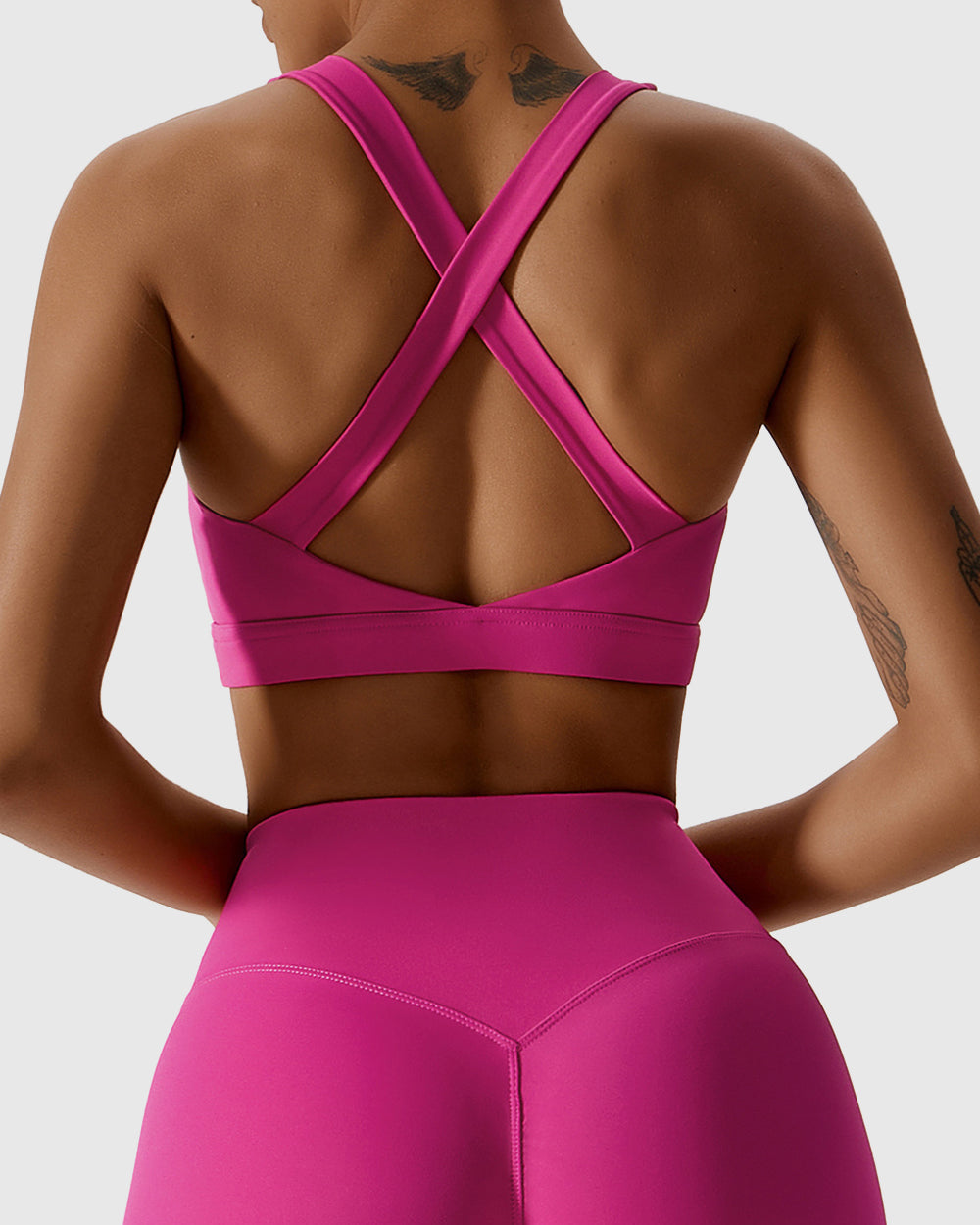 Workout Bra with Cross-Back Design