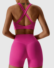 High-Support Gym Bra - Cross Back 