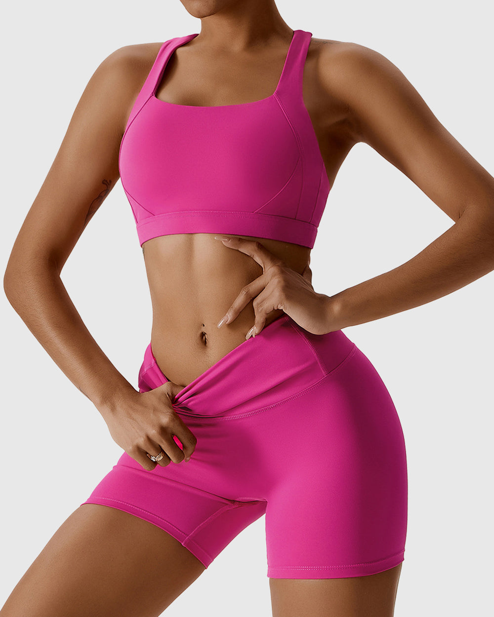 Gymballa High-Waist Shorts & Sports Yoga Bra